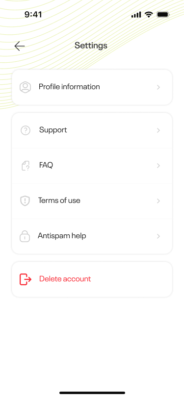 Settings and profile management